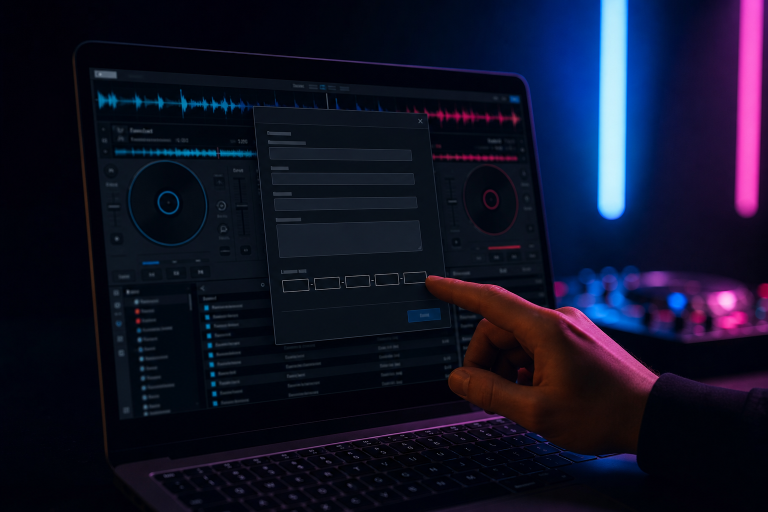 How do I find my VirtualDJ serial number?